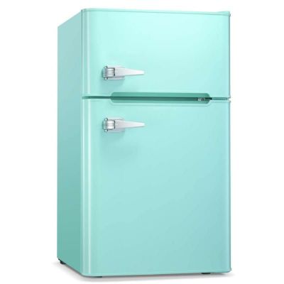 冷蔵庫 冷凍庫付 2ドア コンパクト 90L Antarctic Star Compact Mini Refrigerator Separate Freezer, Small Fridge Double 2-Door Adjustable Removable Retro Stainless Steel Shelves Garage Camper Basement/Dor
