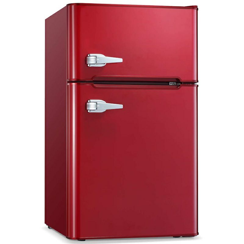 冷蔵庫冷凍庫付2ドアコンパクト90LAntarcticStarCompactMiniRefrigeratorSeparateFreezer,SmallFridgeDouble2-DoorAdjustableRemovableRetroStainlessSteelShelvesGarageCamperBasement/Dorm/Office3.2cuft.家電