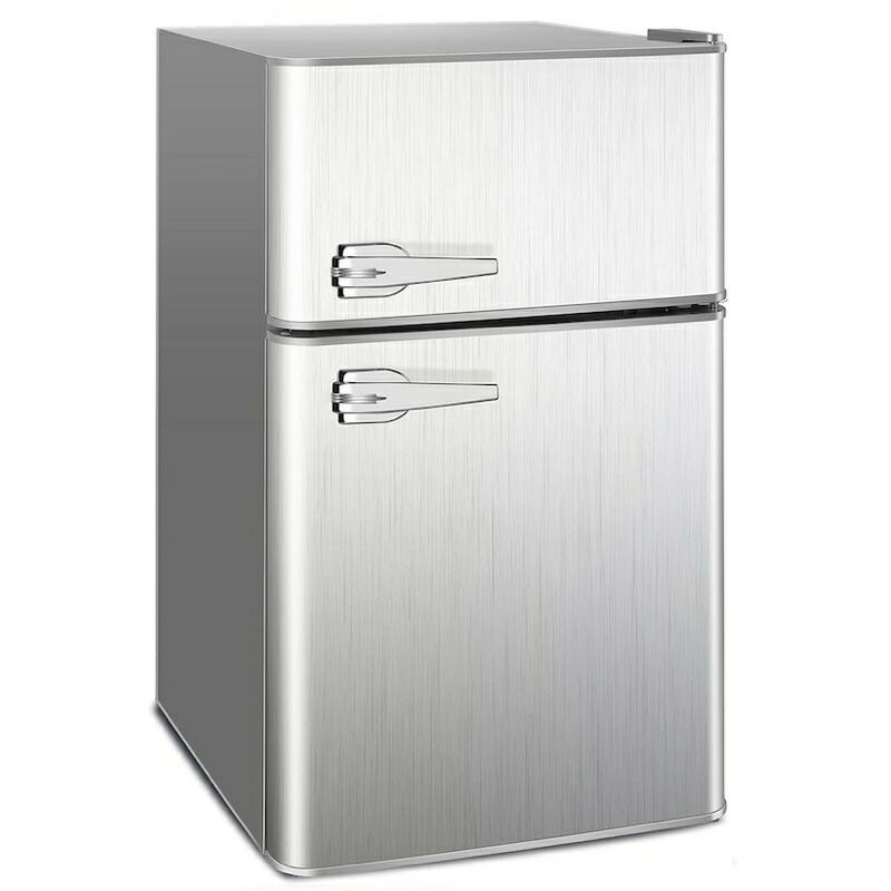 冷蔵庫冷凍庫付2ドアコンパクト90LAntarcticStarCompactMiniRefrigeratorSeparateFreezer,SmallFridgeDouble2-DoorAdjustableRemovableRetroStainlessSteelShelvesGarageCamperBasement/Dorm/Office3.2cuft.家電