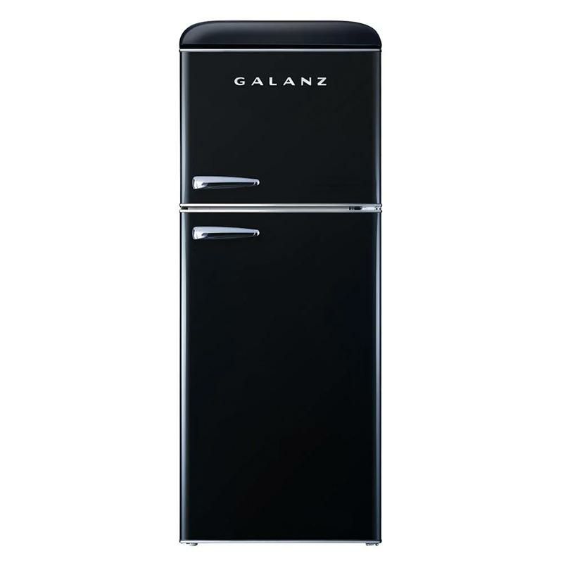 冷蔵庫冷凍庫130L2ドアレトロ4.6cu.ft.RetroMiniFridgewithDualDoorTrueFreezerinBlackbyGalanz家電