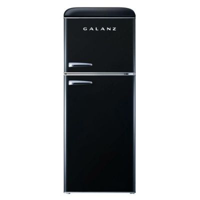 冷蔵庫 冷凍庫 130L 2ドア レトロ 4.6 cu. ft. Retro Mini Fridge with Dual Door True Freezer in Black by Galanz 家電