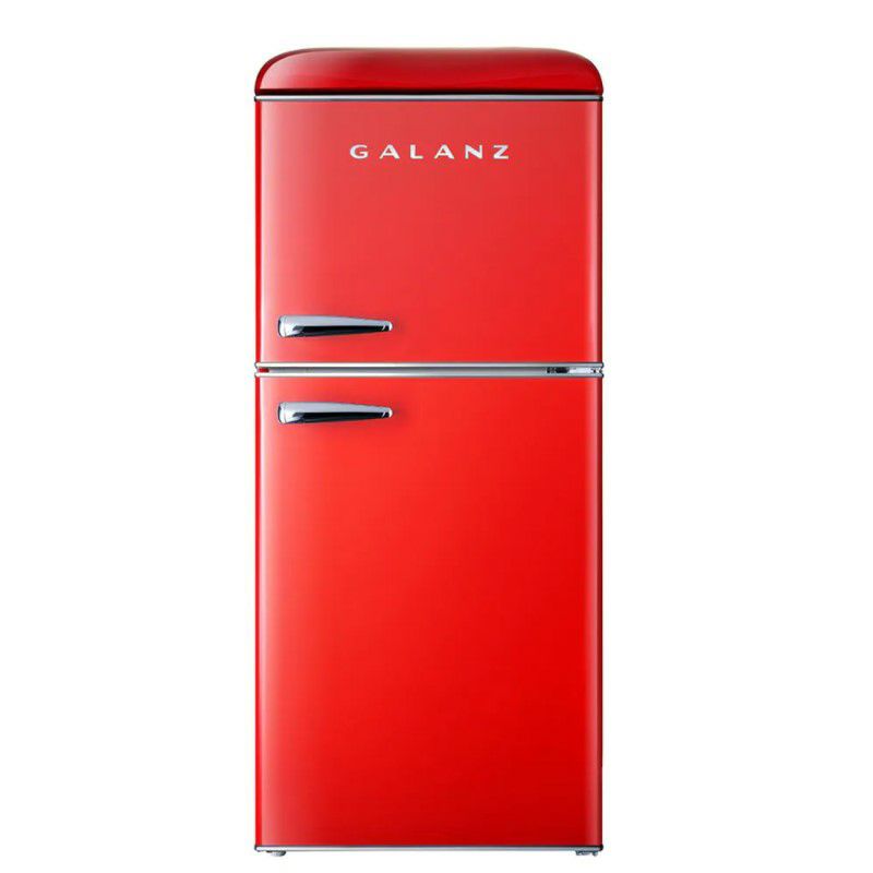 冷蔵庫冷凍庫130L2ドアレトロ4.6cu.ft.RetroMiniFridgewithDualDoorTrueFreezerinBlackbyGalanz家電