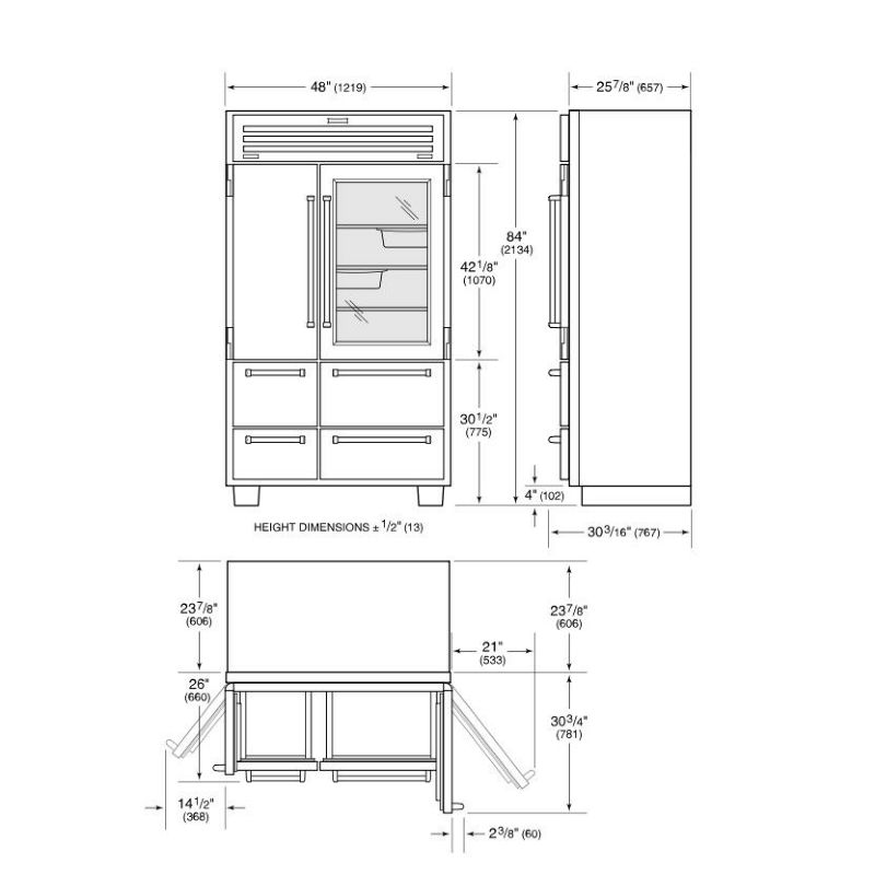 冷蔵庫自動製氷機ビルトイン860Lステンレス幅122cmSub-ZeroBuilt-In48InchCounterDepthSmartRefrigeratorwith30.4Cu.Ft.TotalCapacity,AirPurificationSystem,AdvancedTemperatureControl,AutomaticIceMakerPRO4850G/PRO4850