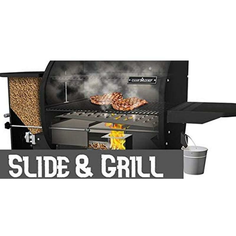 ペレットグリル燻製機デジタルスモーカーPIDCampChefPG24MZGSmokeProSlideSmokerwithFoldDownFrontShelfWoodPelletGrill,Packof1,Black家電