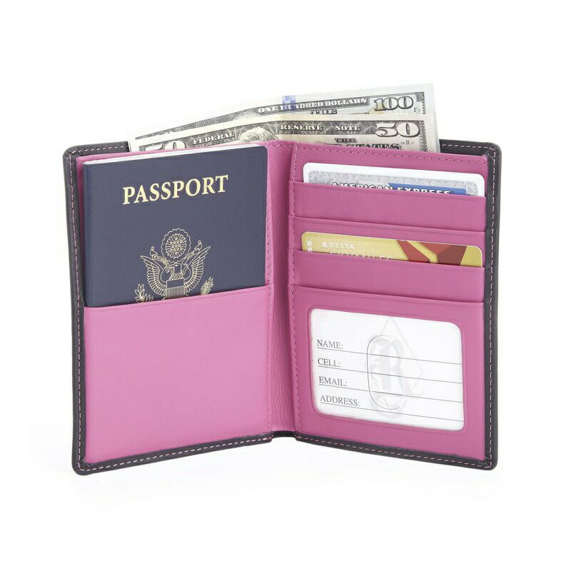 革製パスポートウォレットケース財布RFIDナッパレザーRoyceRFIDBLOCKINGPASSPORTWALLET