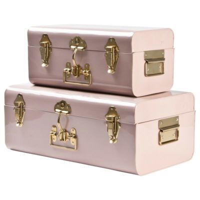 メタル トランク ストレージ ボックス 箱 2個セット かわいい おしゃれ Jox 2-Piece Metal Trunk Set