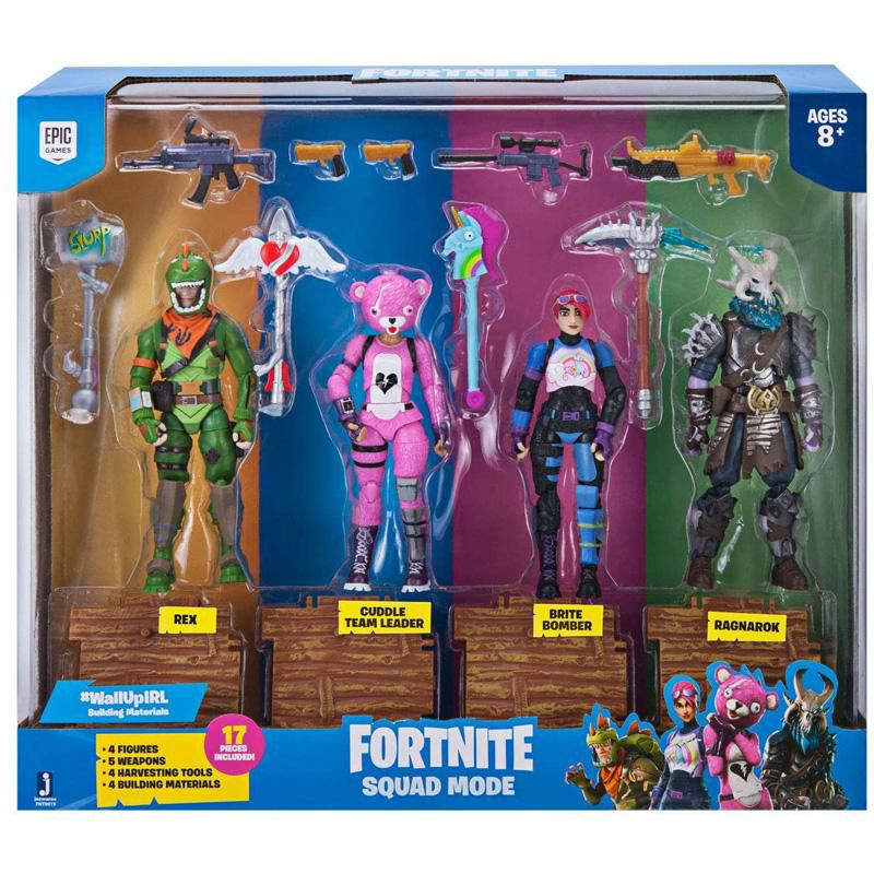 フォートナイトフィギュア4体セットおもちゃレックスチームリーダーピンククマラグナロクスクワッドモードFortniteSquadMode4FigurePack,Series1