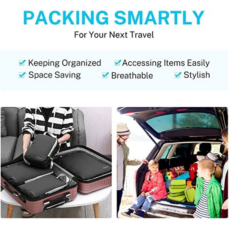 トラベルバッグ4サイズセットパッキング仕分けバッグインバッグ旅行GonexCompressionPackingCubesSet,ExpandablePackingOrganizers4pcs