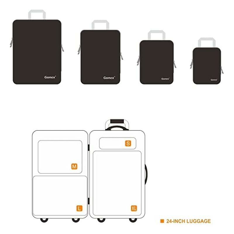 トラベルバッグ4サイズセットパッキング仕分けバッグインバッグ旅行GonexCompressionPackingCubesSet,ExpandablePackingOrganizers4pcs