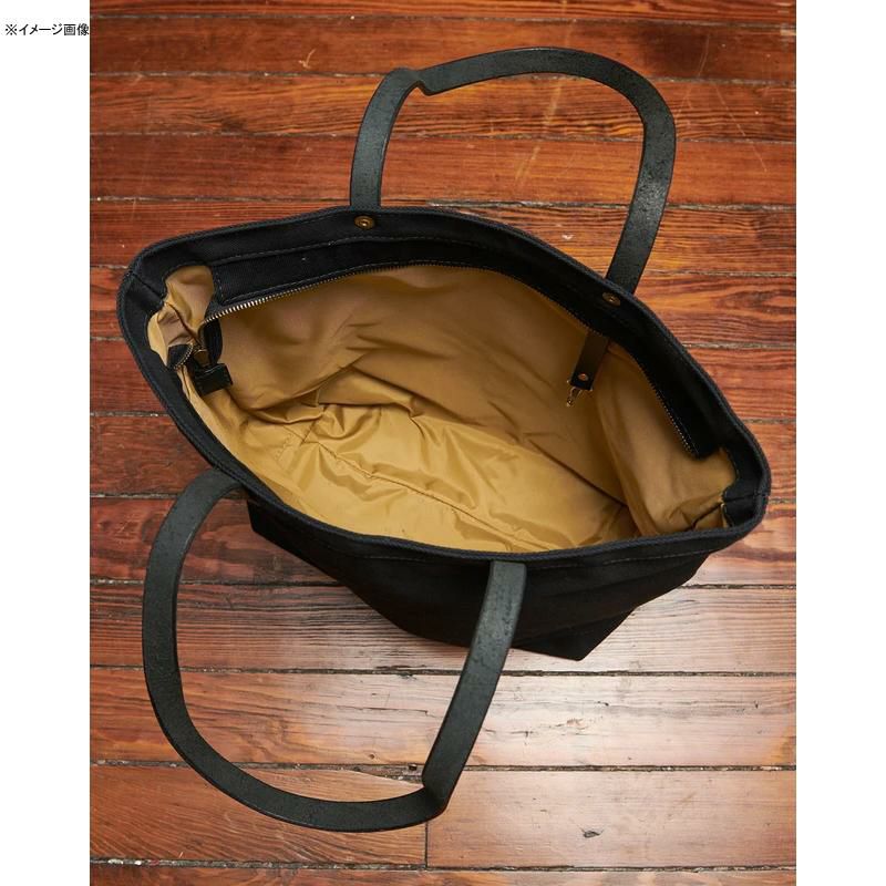 ジッパートートアメリカ製レザーストラップブラック黒コットンツイルバッグARTIFACTBlackTwillZipperTotew/LeatherStraps