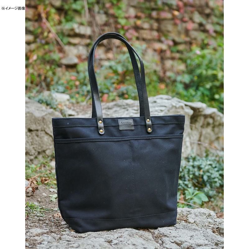 ジッパートートアメリカ製レザーストラップブラック黒コットンツイルバッグARTIFACTBlackTwillZipperTotew/LeatherStraps