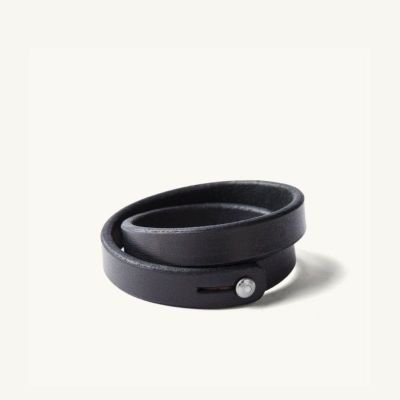 タンナーグッズ レザー ブレスレット メンズ 男性 女性 レディース 腕輪 革 ブラック 黒 アメリカ製 TANNER GOODS Double Wrap Wristband
