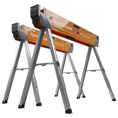 折りたたみ式 ソーホース 2個セット テーブルスタンド 作業台 Bora Portamate Speedhorse Sawhorse Pair Two Pack, Table Stand with Folding Legs, Metal Top for 2x4, Heavy Duty Pro Bench Saw Horse for Woodwor