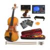 バイオリン4/4フルサイズハードケース付MendiniMV400EbonyFittedSolidWoodViolinwithHardCase,ShoulderRest,Bow,Rosin,ExtraBridgeandStrings-Size4/4,(FullSize)