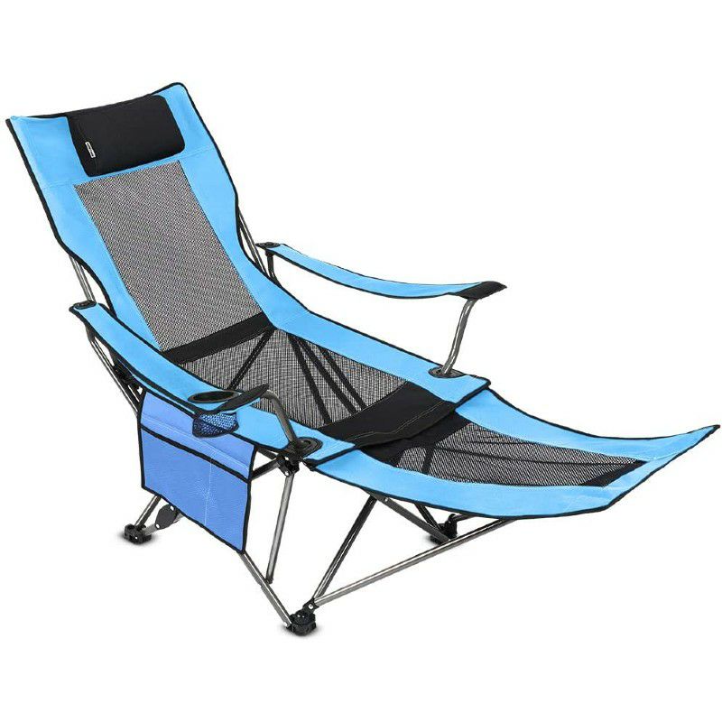 折りたたみメッシュチェア椅子フットレストアウトドアキャンプOUTDOORLIVINGSUNTIMECampingFoldingPortableMeshChairwithRemovabelFootrest