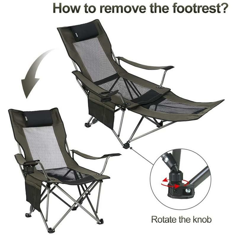 折りたたみメッシュチェア椅子フットレストアウトドアキャンプOUTDOORLIVINGSUNTIMECampingFoldingPortableMeshChairwithRemovabelFootrest