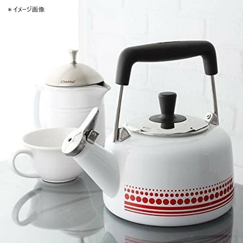 笛吹ケトルやかん1.3LエナメルシャンタールChantalEnamelonSteelWhistlingFriedaTeakettle,1.4quart