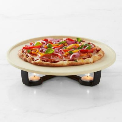 ボスカ ピザストーン ウォーミングベース キャンドル付 直径33cm Boska Oven-to-Table Pizza Stone Set with Warming Base