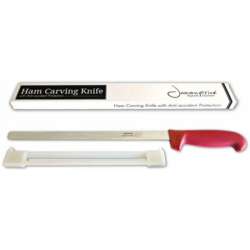 ハム用ナイフ包丁ステンレス30cmスペイン製JamonpriveHamCarvingKnifewithAnti-accidentProtection12-Inch-FlexibleStainlessStealHamSlicingKnifeforSlicingSerrano,Ib?ricoHam&ItalianProsciutto