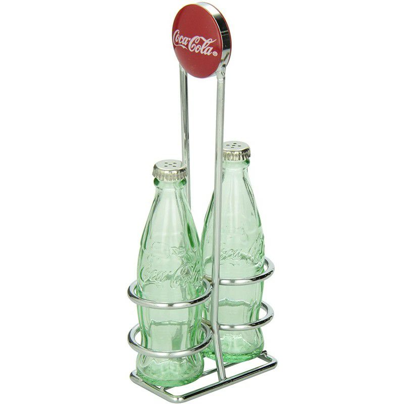 コカコーラガラスソルトペッパー調味料入れCoca-ColaGlassSaltandPepperShakers