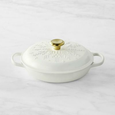 ル・クルーゼシグニチャーブレイザースノーフレーク雪の結晶エナメルホーローフランス製LeCreusetSignatureEnameledCastIronSnowflakeBraiser