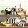 フライパンフタ付IH対応ステンレス3層アメリカ製オールクラッドAll-CladD3Tri-PlyStainless-SteelTraditionalCoveredFryPan