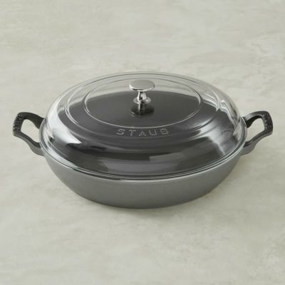 ストウブ エブリシングパン 直径30cm エナメル ガラスフタ フランス製 Staub Enameled Cast Iron Everything Pan, 3 1/2-Qt.