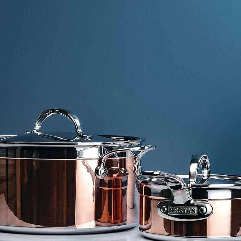 へスタン片手鍋フタ付コッパーコアカッパー銅Hestan-CopperBondCollection-100%PureCopperSaucePan