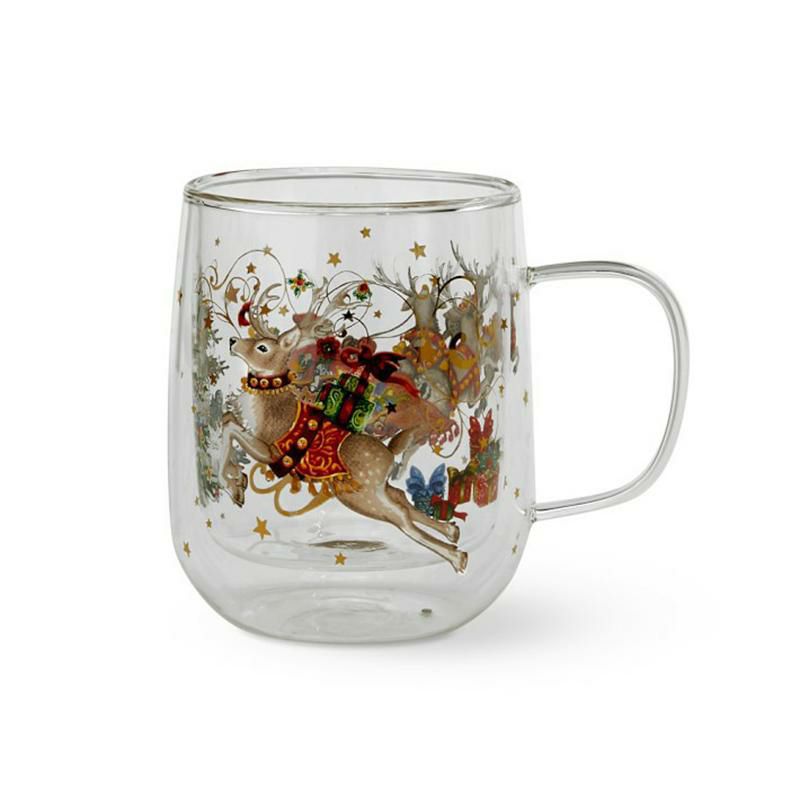 コーヒーマグ440ml2個セットダブルウォールクリスマスTwastheNightBeforeChristmasDouble-WallCoffeeMugs,Setof2