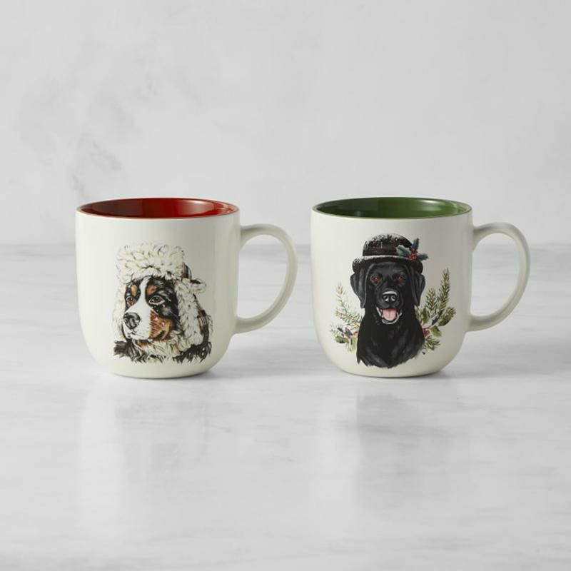 マグカップ530ml2個セットラブラドールホリデーバーニーズHolidayBerneseMountainandBlackLabradorDogMugs