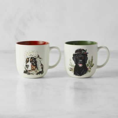 マグカップ 530ml 2個セット ラブラドール ホリデー バーニーズ Holiday Bernese Mountain and Black Labrador Dog Mugs