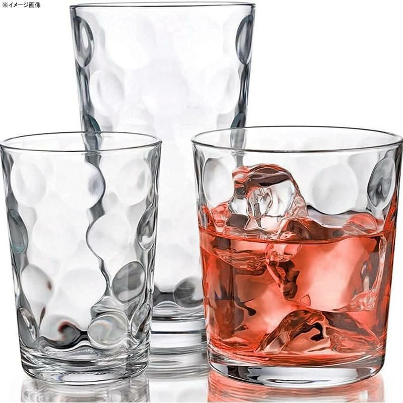 グラス ガラス コップ 12個セット 食洗機対応 ハイボール ウィスキー ロック Drinking Glasses, 12 Piece Glass  Cups Set. Includes 4 Highball Glasses(17 oz.) 4 Rocks Glasses(13 oz.) 4  Juice Glasses(7 oz.) By Home Essentials 