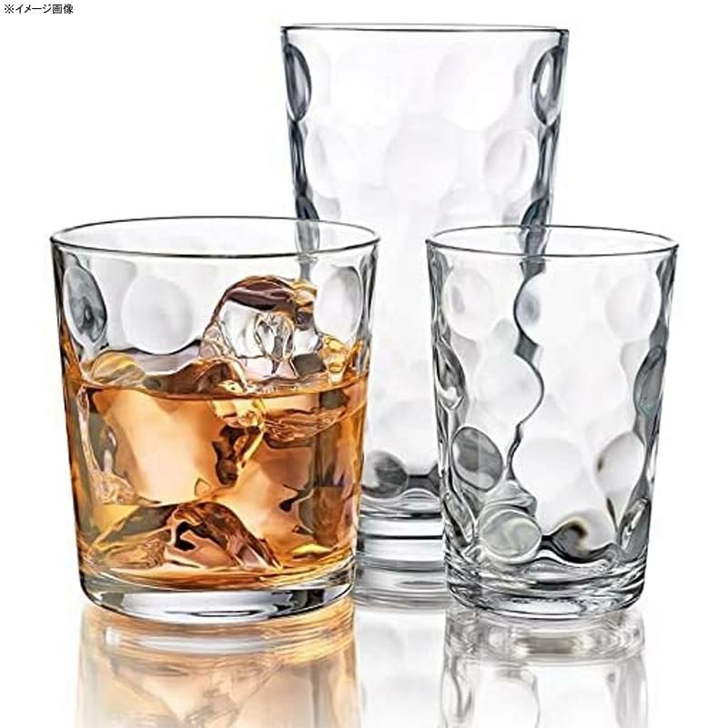 グラス ガラス コップ 12個セット 食洗機対応 ハイボール ウィスキー ロック Drinking Glasses, 12 Piece Glass  Cups Set. Includes 4 Highball Glasses(17 oz.) 4 Rocks Glasses(13 oz.) 4  Juice Glasses(7 oz.) By Home Essentials 