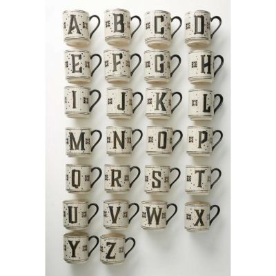 モノグラムマグ アンスロポロジー タイル マーゴット ギフト 英字選択式 Anthropologie Tiled Margot Monogram Mug