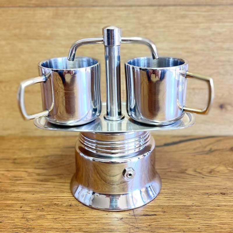 直火 エスプレッソメーカー ステンレス イタリア製 ※カップは含まれません Garrett Wade Stainless Steel Stovetop  Espresso Maker | アルファエスパス