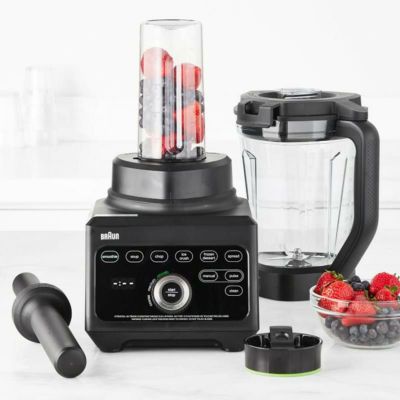 ブレンダーミキサーブラウントライフォーススムージーボトルBPAフリーコンテナBraunTriForcePowerBlender&SmoothietoGoBladeSetJB9041BK家電