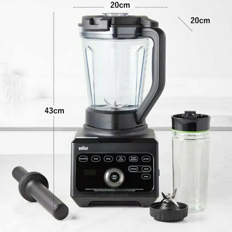 ブレンダーミキサーブラウントライフォーススムージーボトルBPAフリーコンテナBraunTriForcePowerBlender&SmoothietoGoBladeSetJB9041BK家電