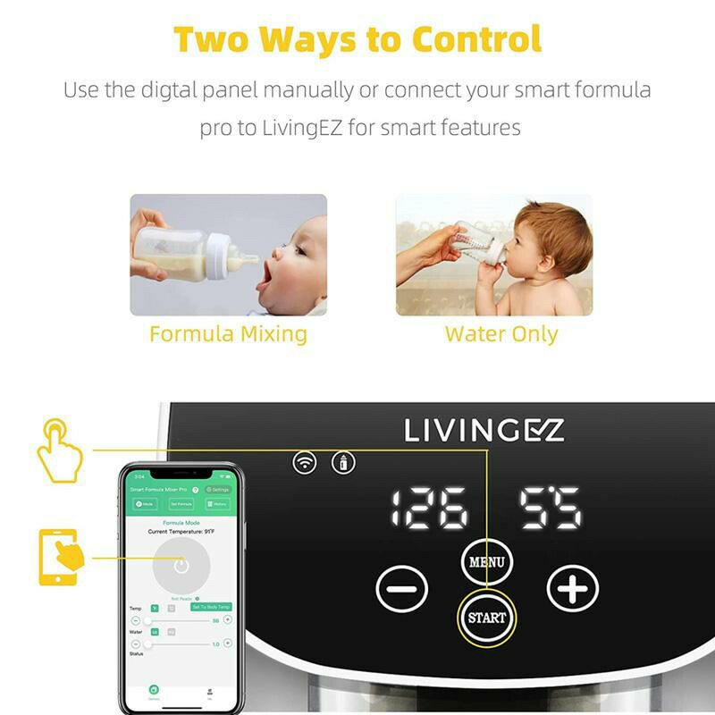 自動粉ミルク調合マシン調乳メーカー加熱混合アプリ操作LivingEZSmartFormulaMixerPro-AppControledWiFiBabyFormulaDispenserMachine-AutomaticBabyFormulaMakerBottleMilkMixerPowderBlenderforSimilacEnfamil家電