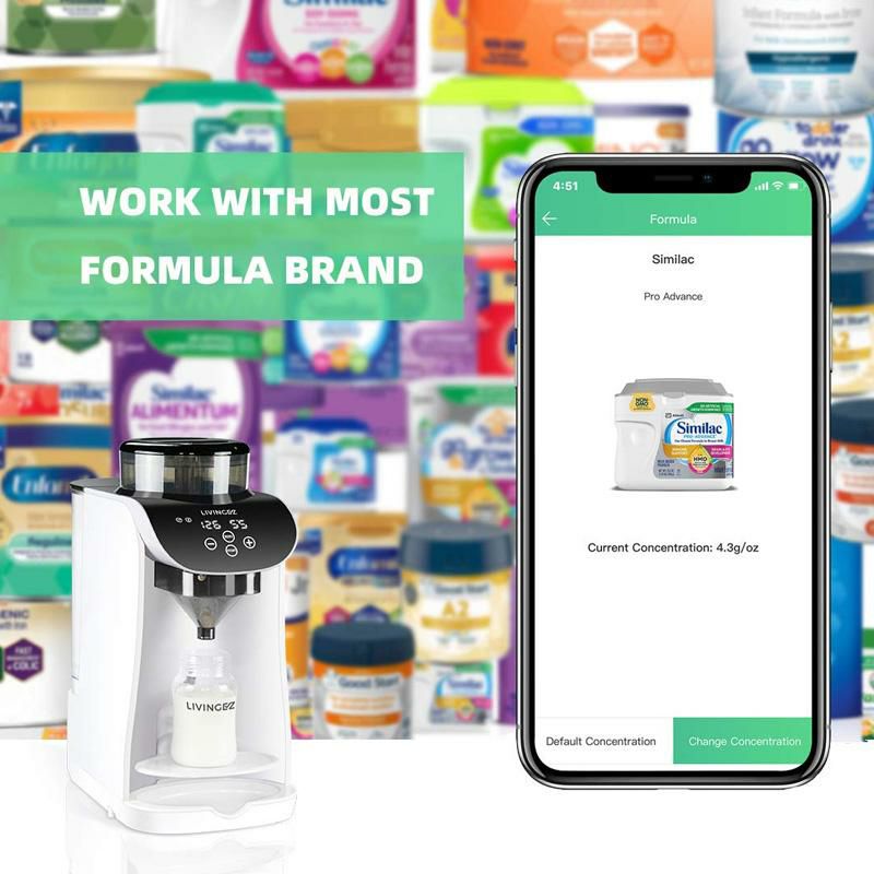 自動粉ミルク調合マシン調乳メーカー加熱混合アプリ操作LivingEZSmartFormulaMixerPro-AppControledWiFiBabyFormulaDispenserMachine-AutomaticBabyFormulaMakerBottleMilkMixerPowderBlenderforSimilacEnfamil家電