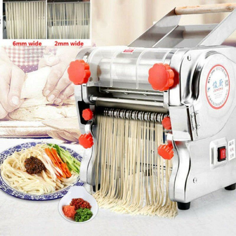 電動パスタメーカー ステンレス 2mm/6mm カッター付き ELEOPTION 110V Stainless Steel Electric  Noodle Making Pasta Maker, Commercial Dough Roller Noodle Cutting Machine  (Noodle Width 24CM, Knife Length 24CM, Cutter 2mm/6mm) 家電 アルファエスパス