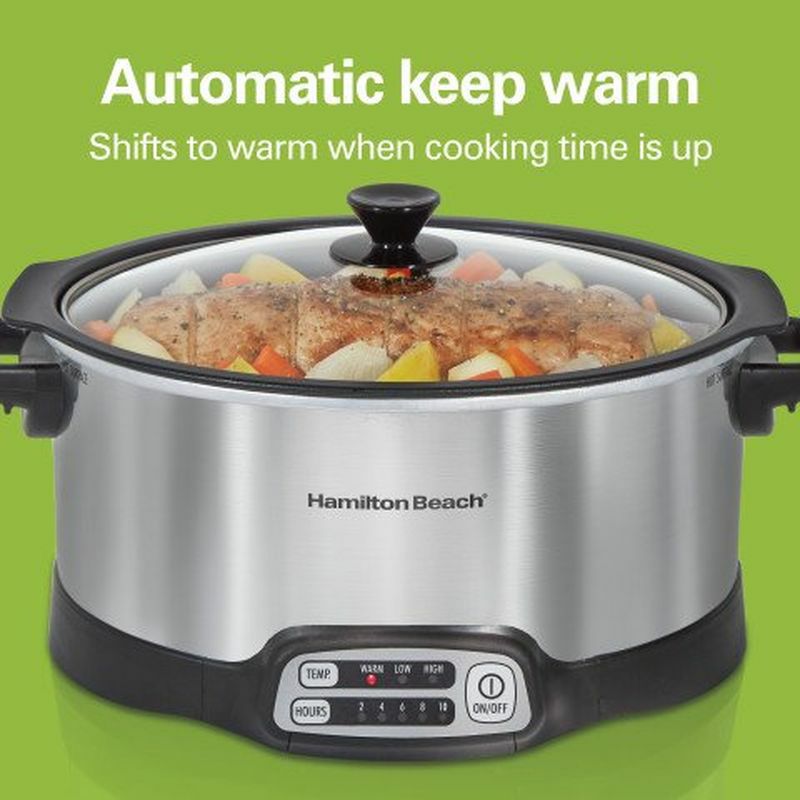 ハミルトンビーチスロークッカーグルメ鍋5.6LHamiltonBeachSet'nForgetProgrammableSlowCookerWithTemperatureProbe,6-Quart(33969A)