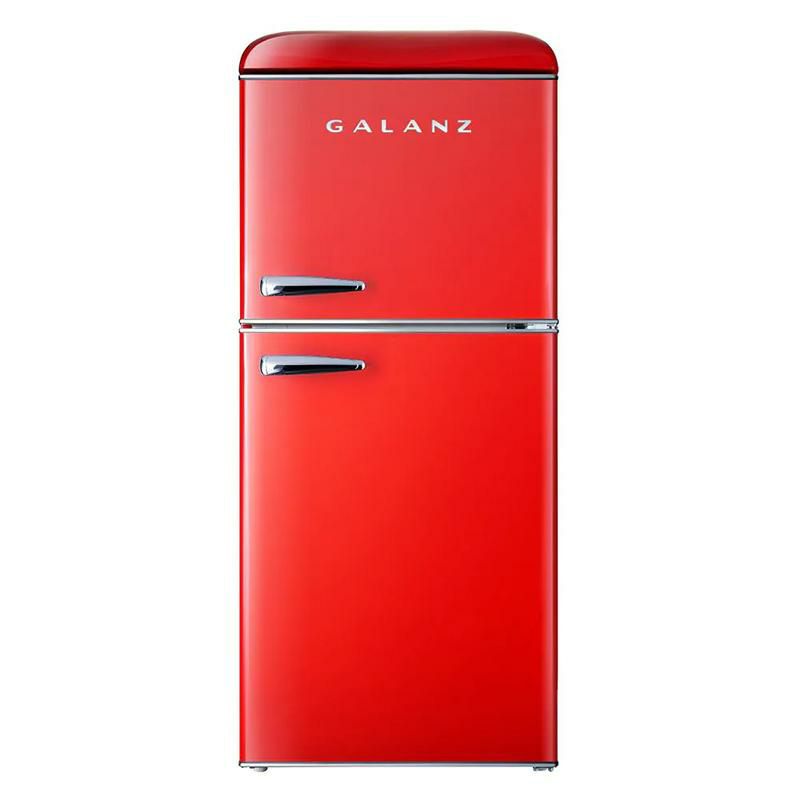 冷蔵庫冷凍庫113L2ドアレトロ4.0cu.ft.RetroMiniRefrigeratorwithDualDoorTrueFreezerinRedbyGalanz家電