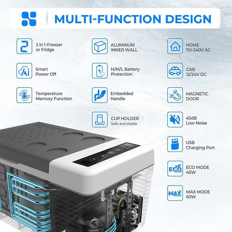 ポータブル冷蔵庫冷凍庫18L持ち運びフリーザー車載旅行キャンプアウトドアF40C4TMPPortableRefrigeratorFreezer20Quart12VoltCarFreezerRefrigerator18L(-7.6?~50?)with12/24VDCPortableCarFridge家電