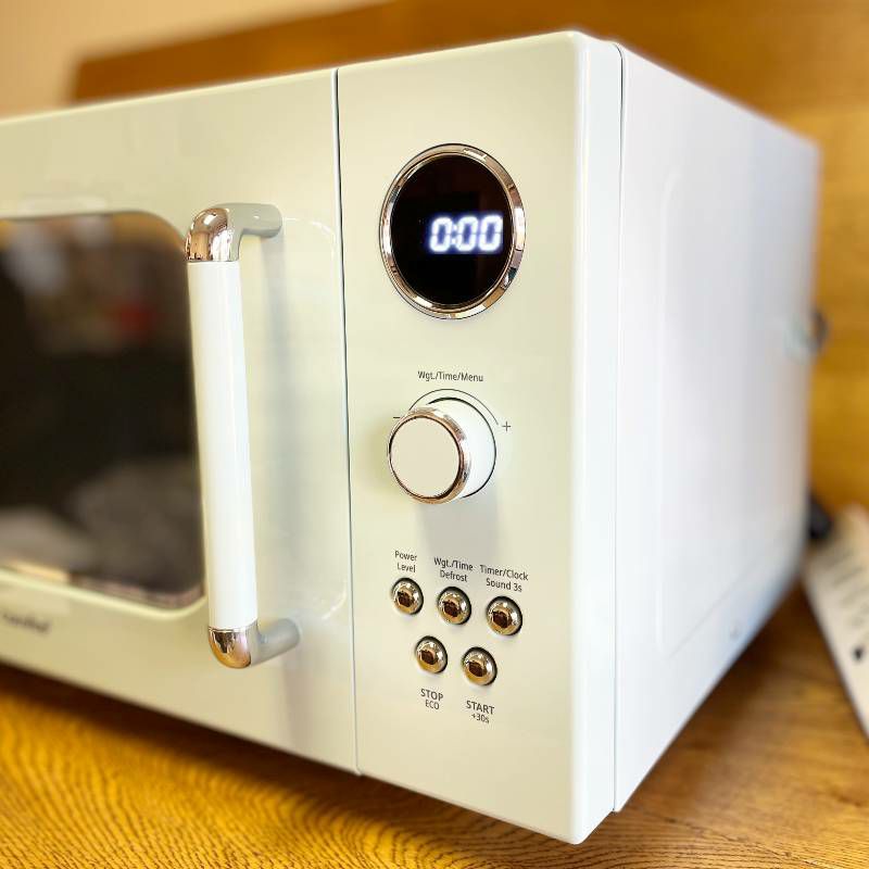 電子レンジオートメニュー9種レトロCOMFEE'CM-M091AGNRetroMicrowavewithMulti-stageCooking,9PresetMenusandKitchenTimer,MuteFunction,ECOMode,LEDdigitaldisplay,0.9cu.ft,900W家電