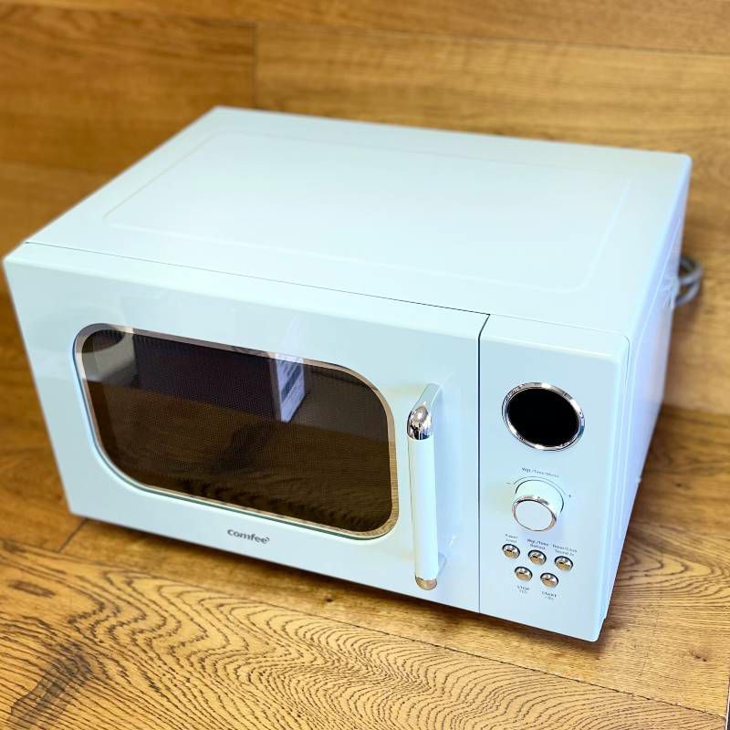 電子レンジオートメニュー9種レトロCOMFEE'CM-M091AGNRetroMicrowavewithMulti-stageCooking,9PresetMenusandKitchenTimer,MuteFunction,ECOMode,LEDdigitaldisplay,0.9cu.ft,900W家電