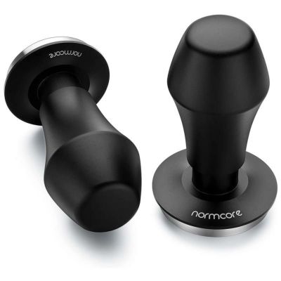 エスプレッソ用 タンパー スプリング式 マットブラック Normcore V4 Coffee Tamper - Spring-loaded Tamper Barista Espresso Tamper Mat with 15lb / 25lb / 30lbs Replacement Springs - Anodized Aluminum Handle