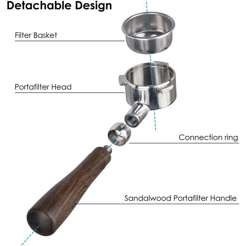 ボトムレスポルタフィルター54mm木製ハンドルブレビル適合54mmBottomlessPortafilter,MATOW54mmBottomlessNakedPortafilterCompatiblewith54mmBrevilleBaristaSeriesand54mmBrevilleMachines(FilterBasketIncluded)