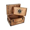 木箱アメリカ製コーストガード沿岸警備隊フットロッカーボックスRelicWoodCoastGuardKeepsakeFootlocker