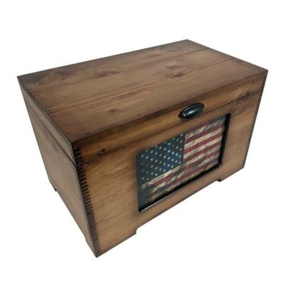 木箱アメリカ製トランクビンテージ国旗ボックスRelicWoodVintageUSFlagTrunk