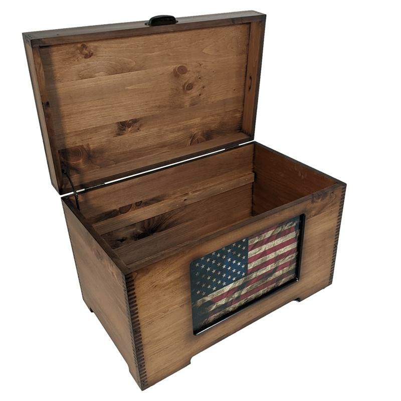 木箱 アメリカ製 トランク ビンテージ 国旗 ボックス Relic Wood 